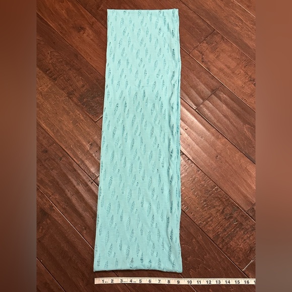 Turquoise Distressed Infinity Scarf Lightweight T Shirt Summer Scarf Artsy - Picture 3 of 5